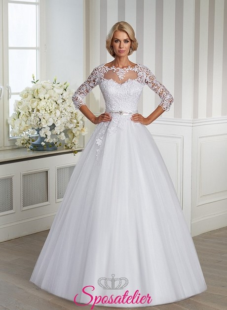 Abiti da sposa maniche lunghe pizzo