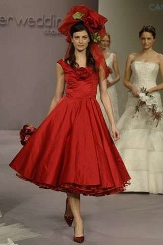 Abito sposa rosso corto