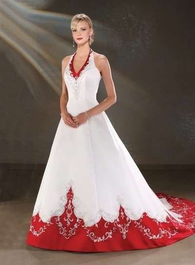Vestiti da sposa bianco e rosso