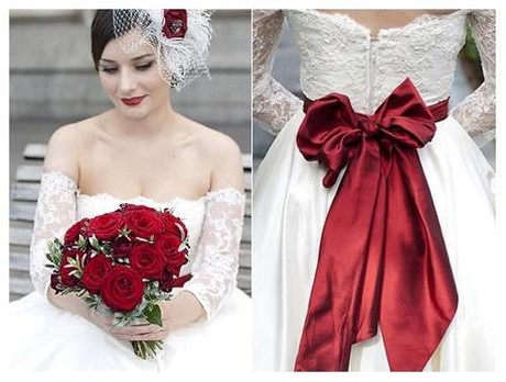 Vestiti da sposa bianco e rosso