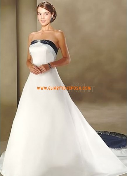 Vestito da sposa bianco e blu