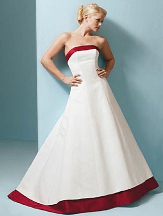 Vestito da sposa bianco e rosso