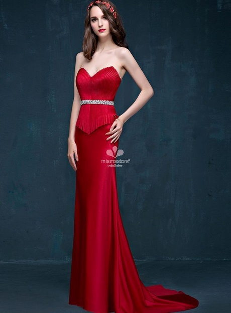 Vestito lungo elegante rosso