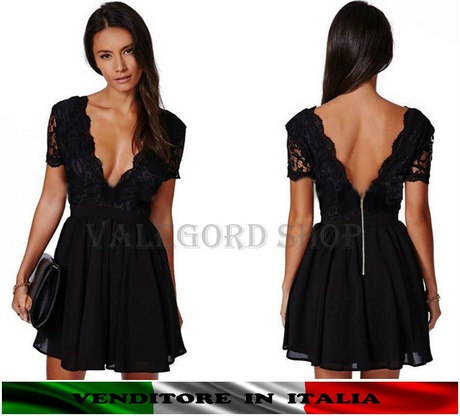 Vestito nero corto pizzo