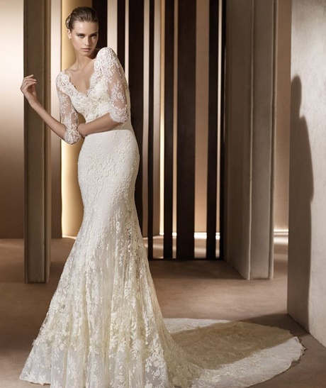 Abito da sposa pizzo aderente