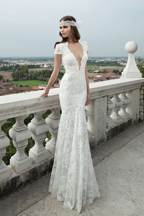 Abito da sposa pizzo aderente