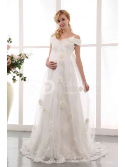 Abito sposa stile impero pizzo