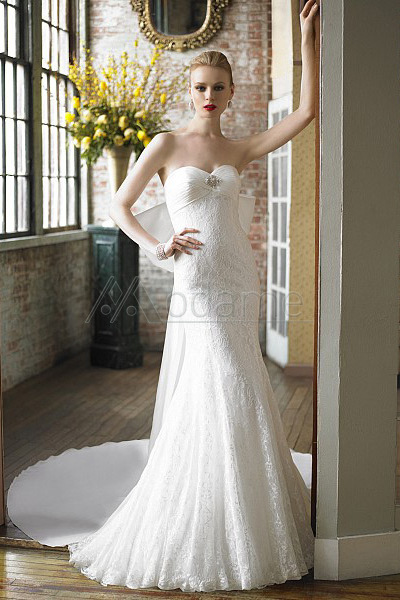 Abito sposa stile impero pizzo