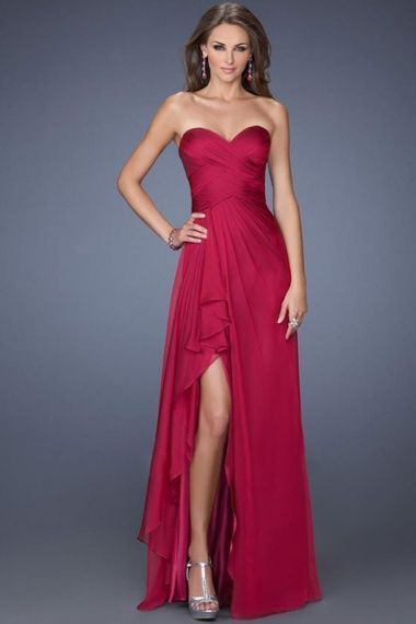 Vestito rosso chiffon