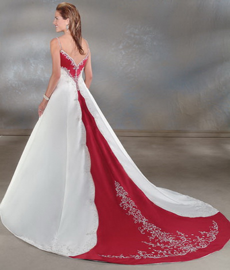 Vestiti da sposa bianchi e rossi