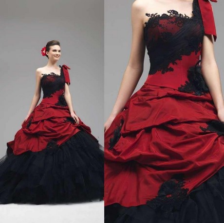 Abito da sposa nero e rosso