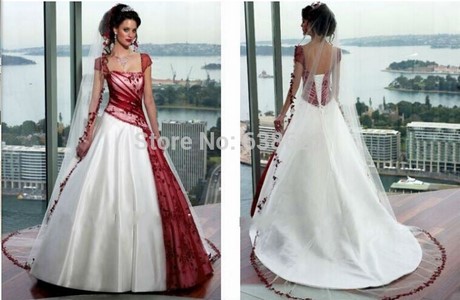 Vestiti da sposa bianco e rosso