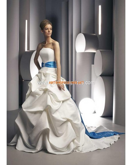 Vestito sposa bianco e blu