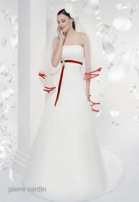 Vestito sposa bianco e rosso