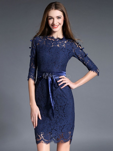 Tubino in pizzo blu