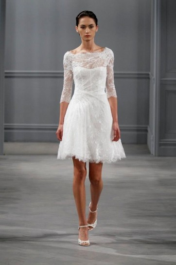 Abiti sposa corti pizzo