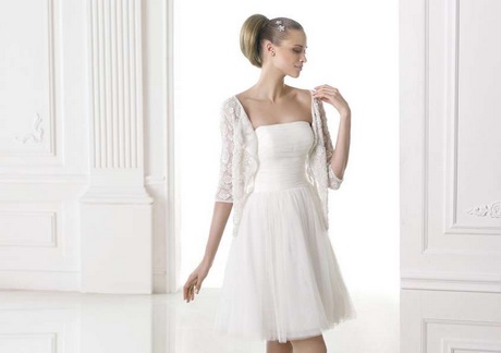 Vestito sposa corto pizzo