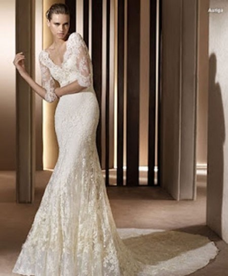 Vestito sposa sirena pizzo