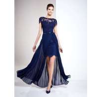 Abito blu pizzo