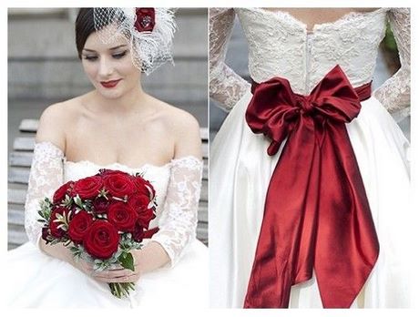 Vestiti da sposa avorio e rosso