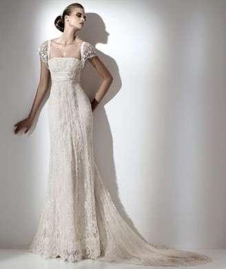 Abito sposa stile impero pizzo