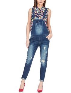 Salopette denim donna