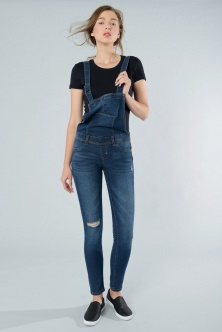 Salopette jeans corta ragazza