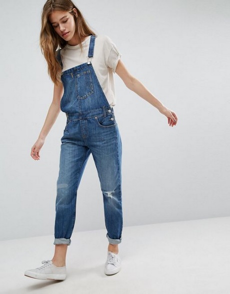 Salopette jeans lunga donna