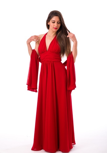 Abito rosso chiffon