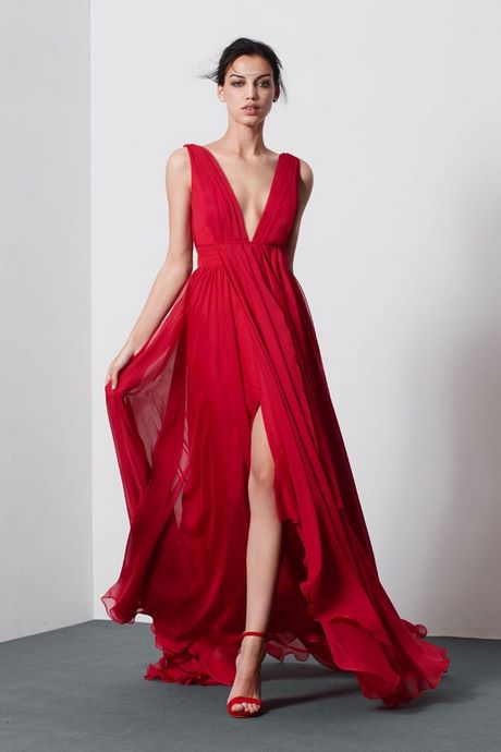 Abito rosso chiffon